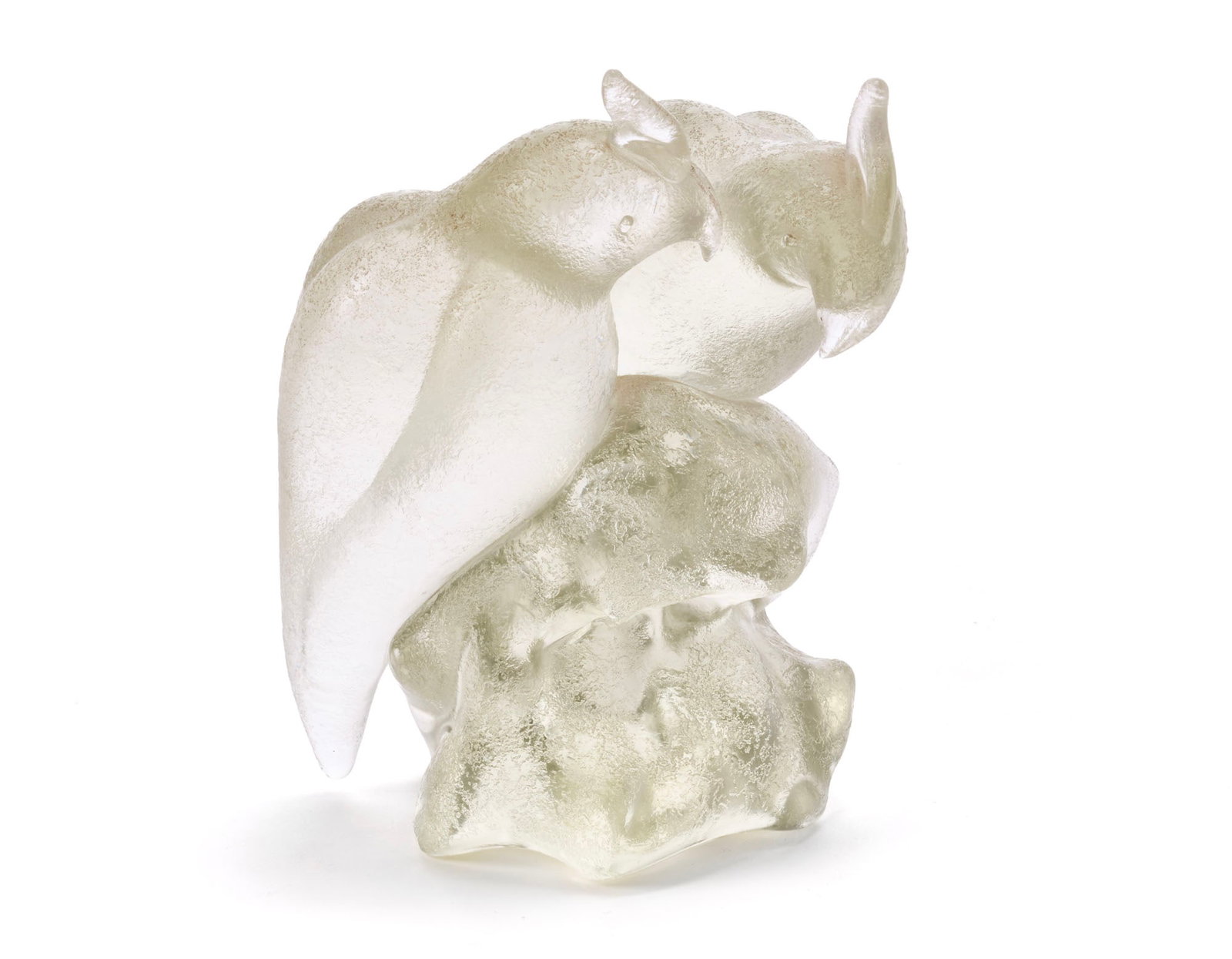 Flavio Poli (Chioggia 1900 - Venezia 1984) Sculpture depicting two parrots. Manufacture of Seguso (1 of 1)