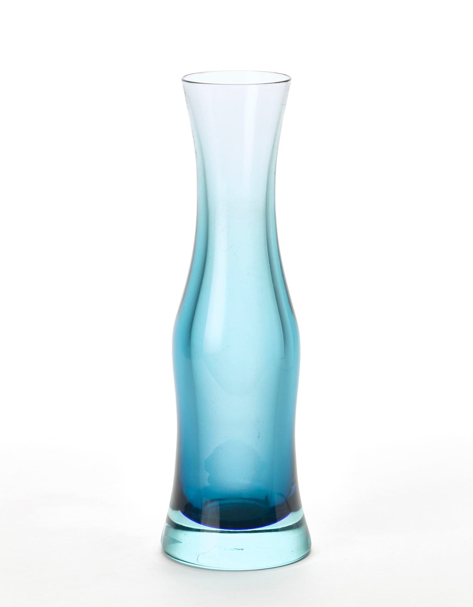 Flavio Poli (Chioggia 1900 - Venezia 1984) Double-submerged blown glass vase in sea water, blue and (1 of 1)