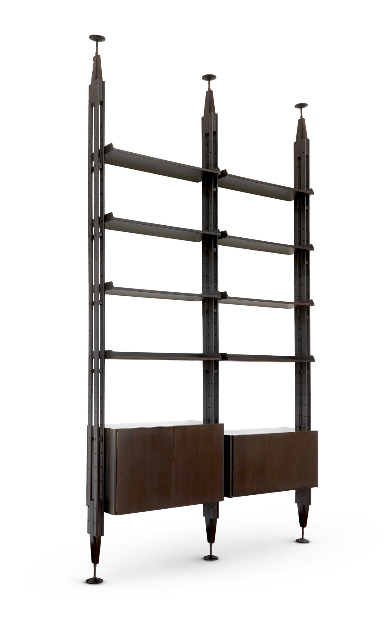 Franco Albini (Robbiate 1905 - Milano 1977) A two-section bookcase with two double-door cabinets and (1 of 1)