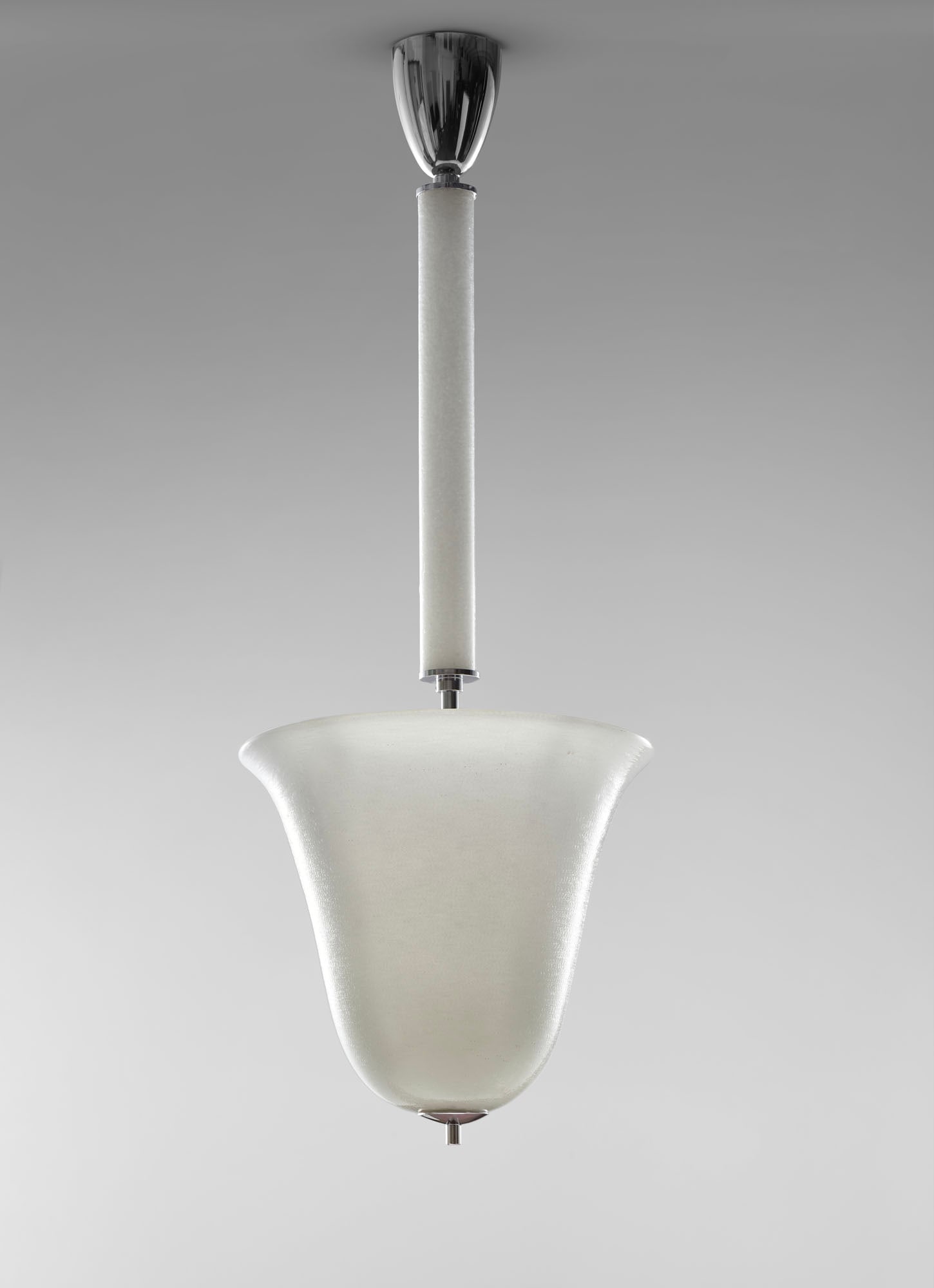 Seguso Vetri d'Arte 20th-Century-Style suspension lamp. Murano, 1930s/1940s. A cup-shaped diffuser (1 of 1)