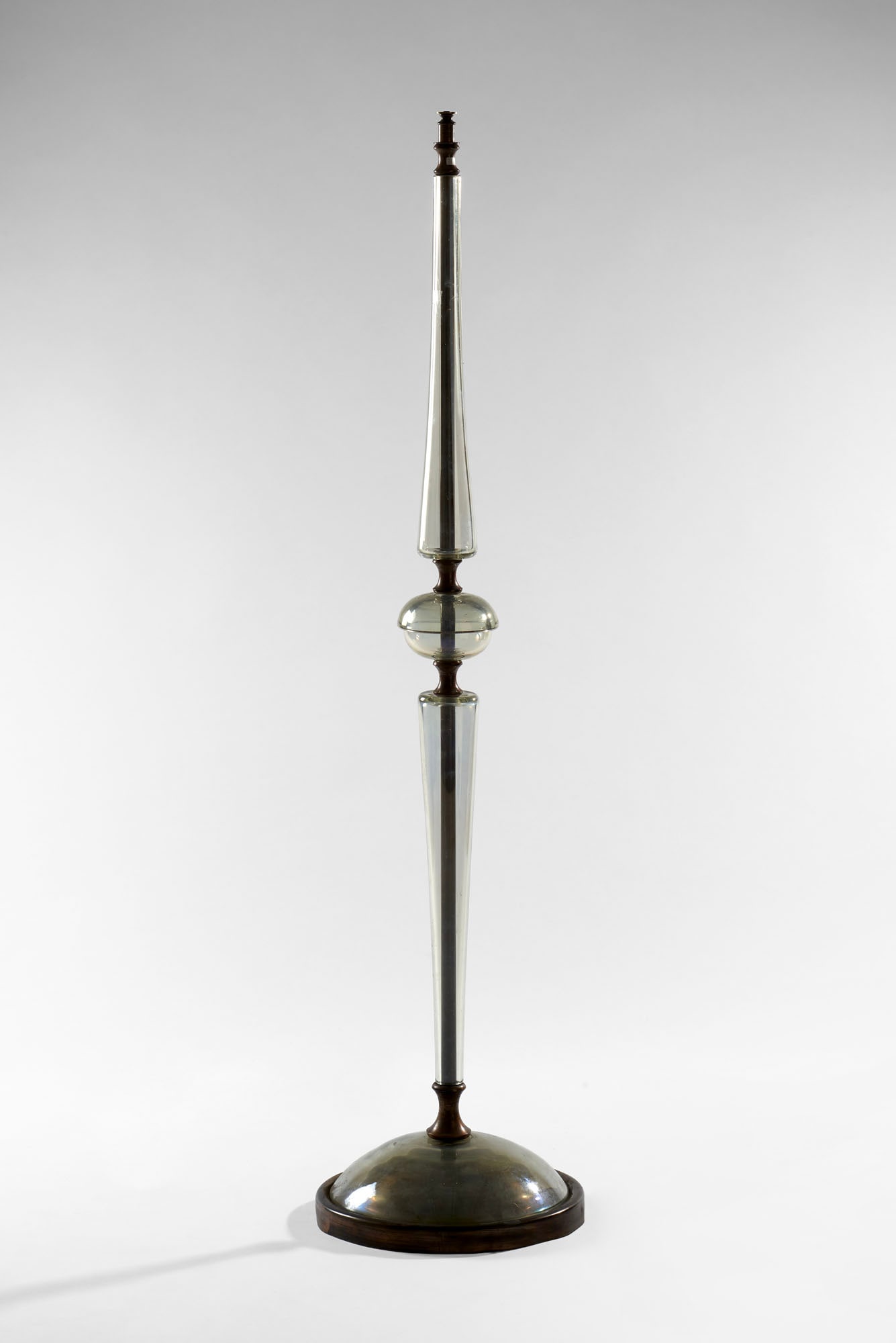 Venini (Attributed) Floor lamp made of blown glass with a strongly iridescent finish on the outer (1 of 1)