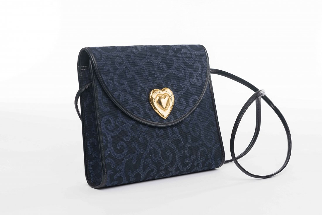 Yves Saint Laurent: shoulder canvas bag with blue (1 of 1)