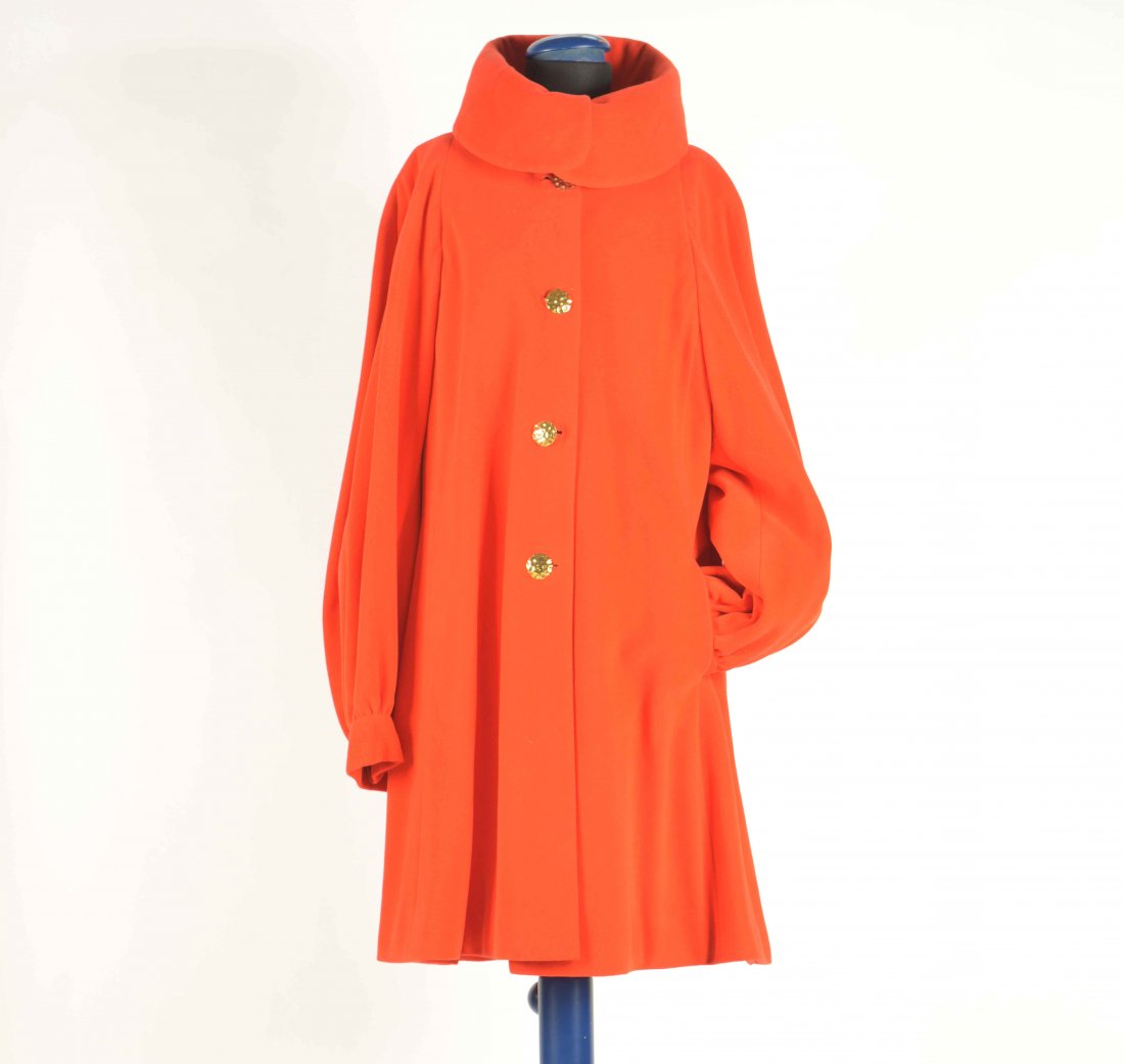 Curiel Couture: wool orange coat (defects) (1 of 1)