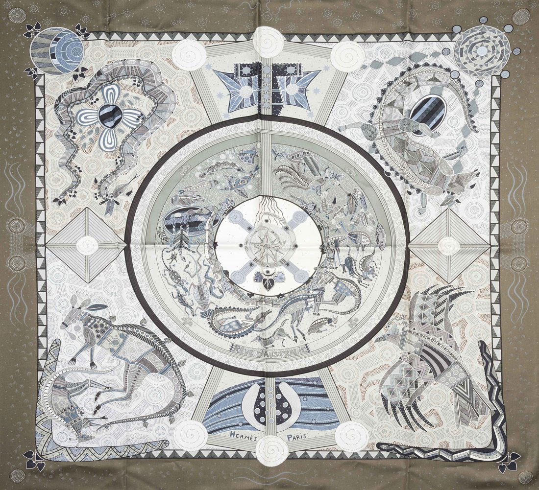 Hermes Paris: silk scarf with  ï¾“ Reve d'Australie ï¾” (1 of 1)