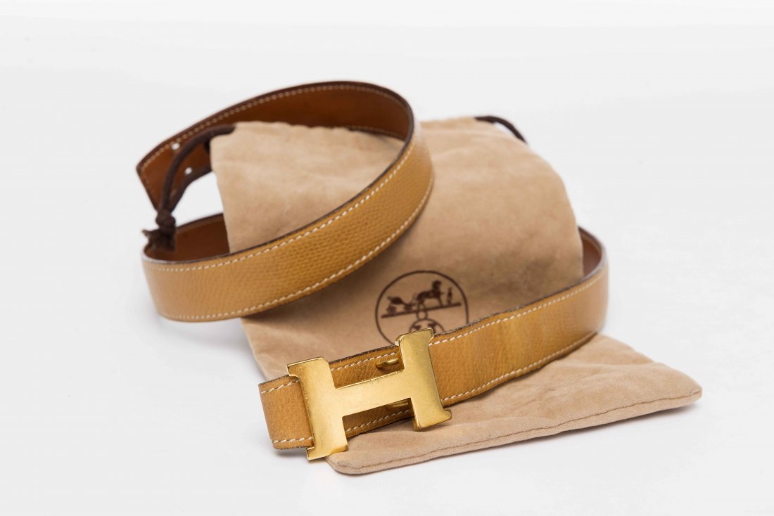 Hermes Paris: leather belt with original bag (length (1 of 1)