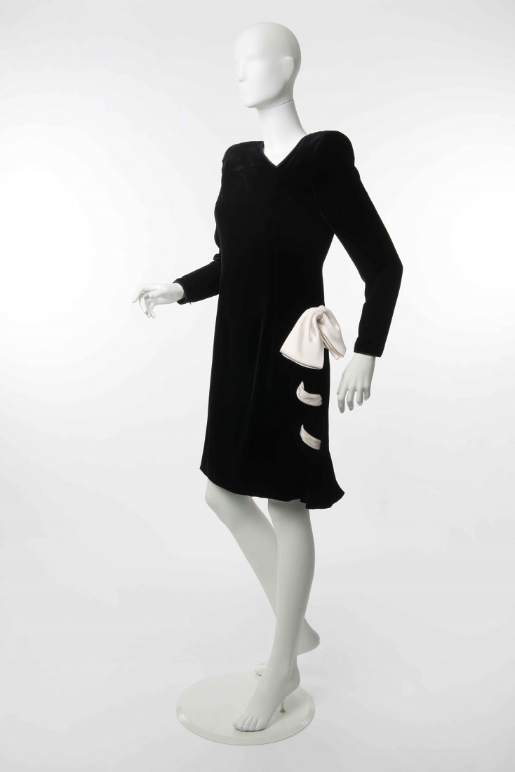 Valentino Boutique: a black satin short evening dress, (1 of 1)