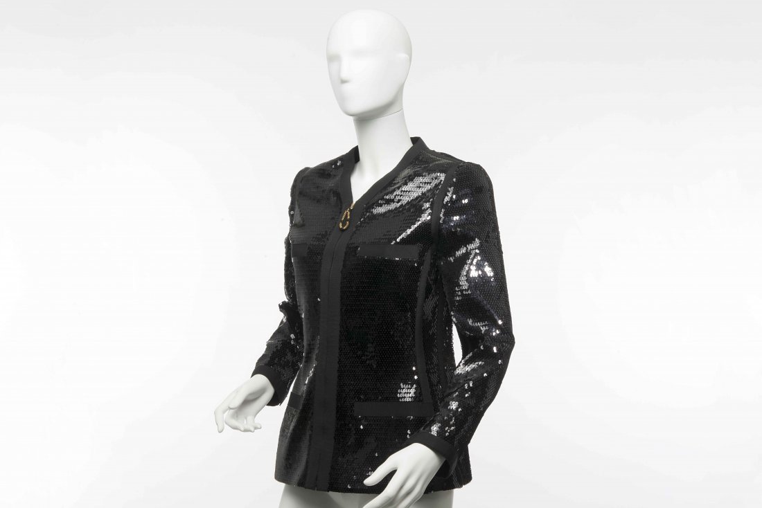 Chanel Boutique: black jacket with jewelery zip (1 of 1)