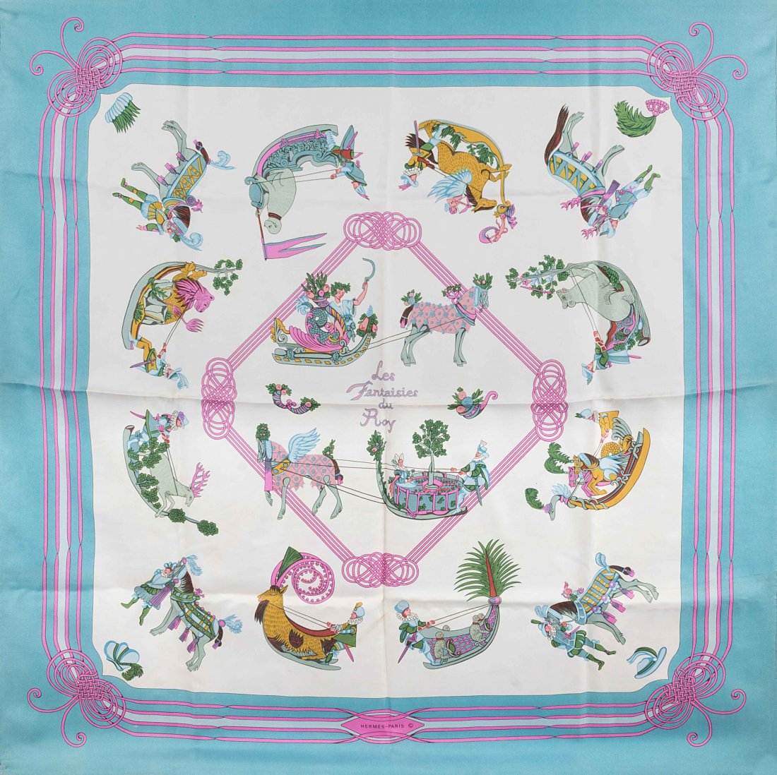 Hermes Paris: silk scarf with  â€œ Les Fantasies Du (1 of 1)