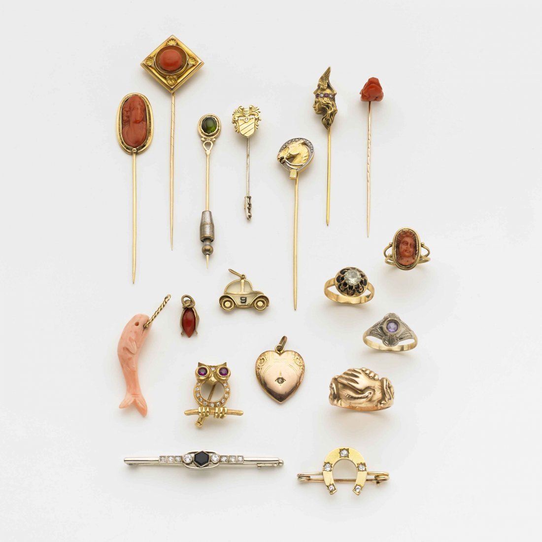 Lotto composto da sette spilloni, due spille, quattro (1 of 1)