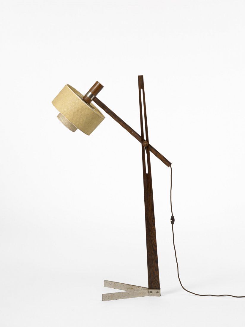 Lampada da terra snodabile in legno di palissandro (1 of 1)