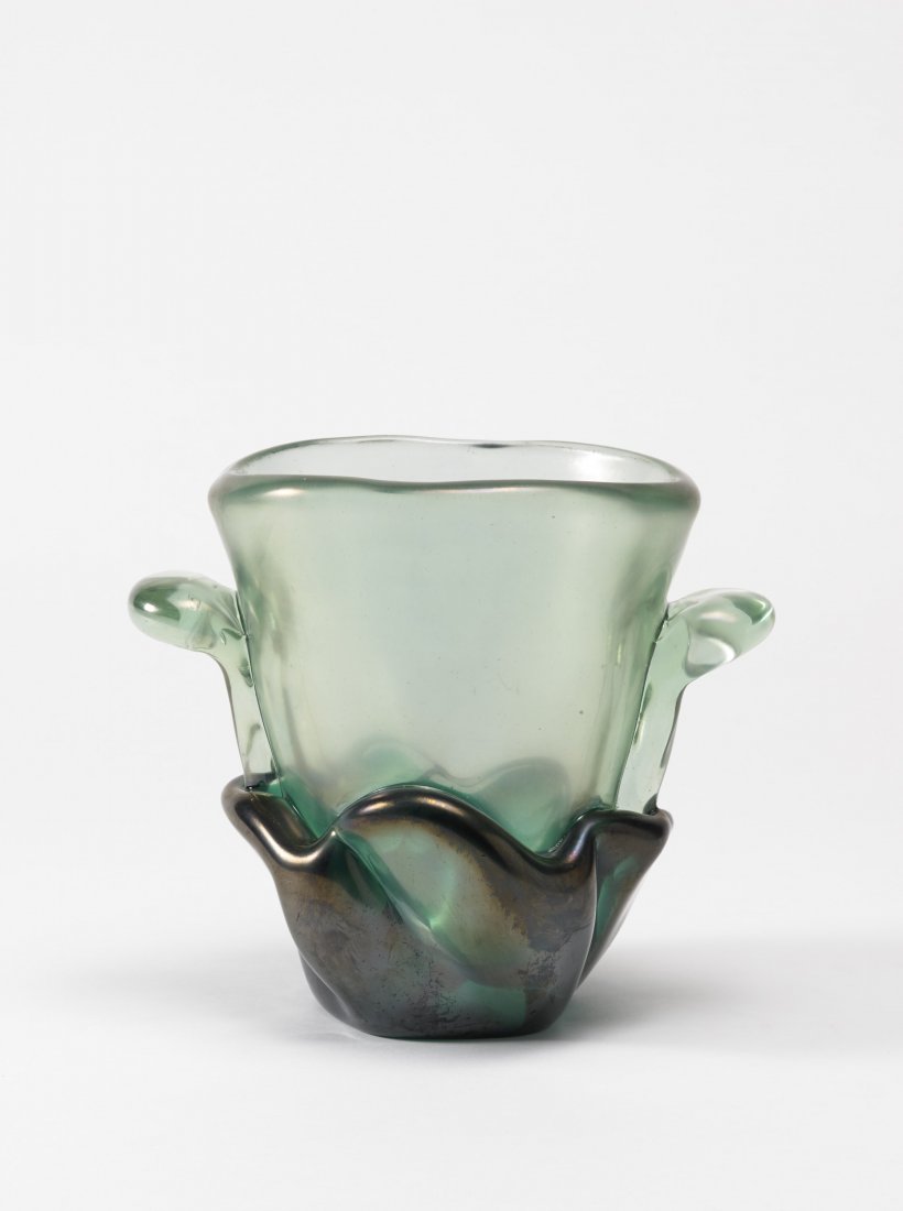 Seguso (attribuito) - Vaso biansato in vetro massello (1 of 1)