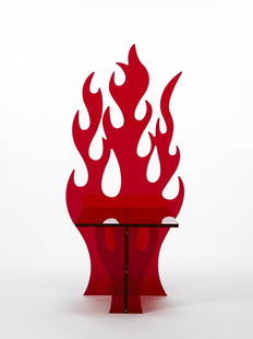 Antonio Cagianelli (1964) - "Diabolique Chair", 2008.: Antonio Cagianelli (1964) - "Diabolique Chair", 2008. Plexiglass trasparente rosso. Opera unica nel colore rosso. (cm 110 x 45 x 45 cm) Provenienza: Galleria Paola Colombari Bibliografia: Â Vanita d