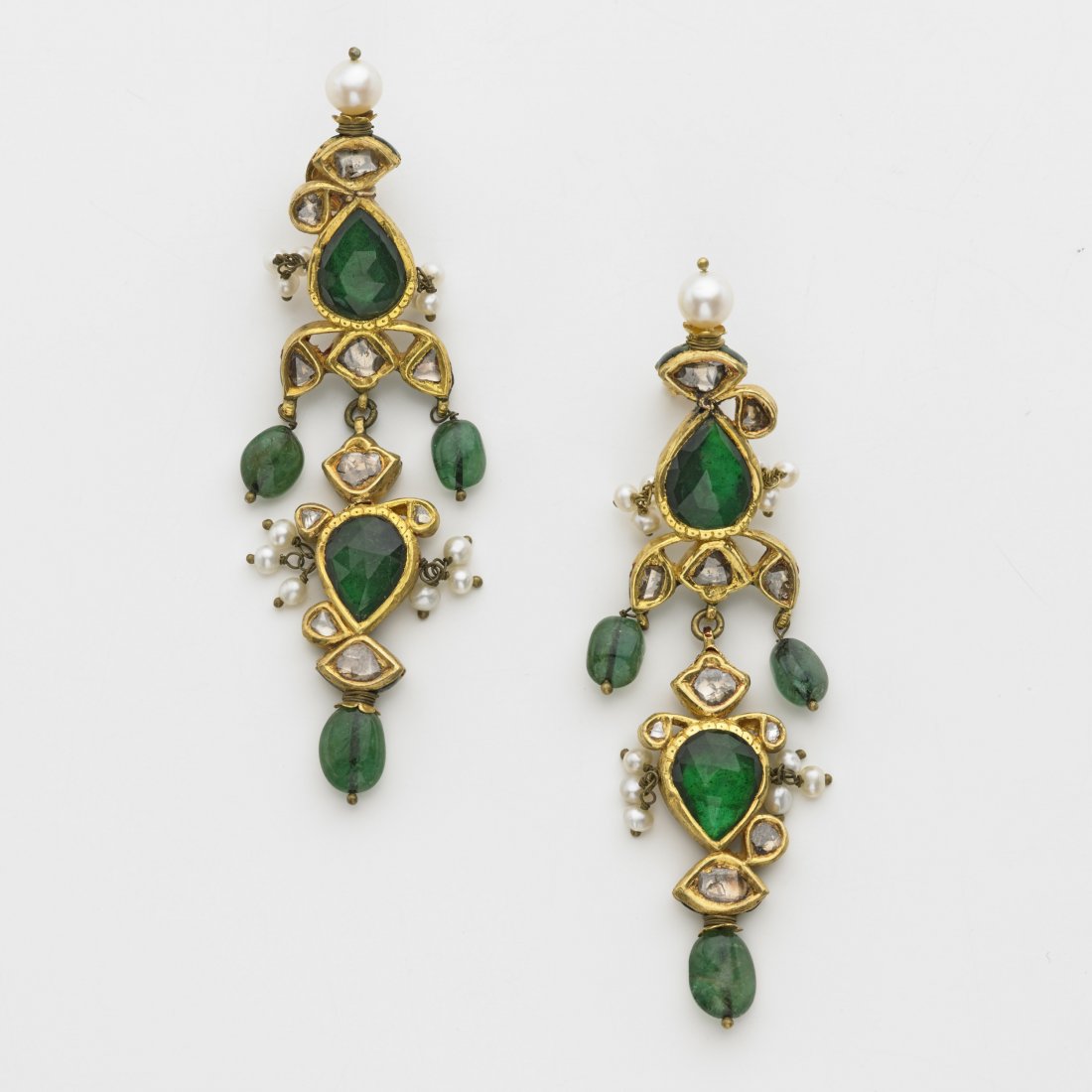 Orecchini pendenti indiani in oro giallo 916/1000 con (1 of 1)