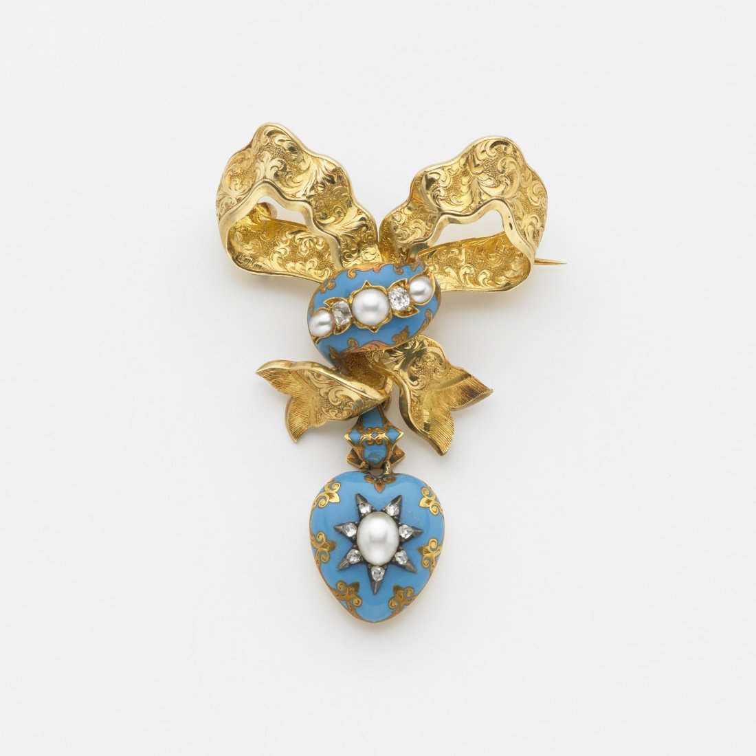 Spilla a nastro con pendente a cuore estraibile in oro (1 of 1)