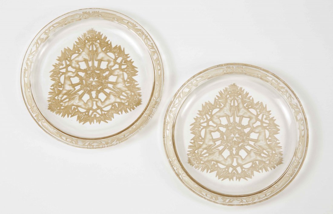 René Lalique ( 1860 - 1945) Coppia di piatti modello (1 of 1)