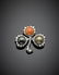 A trefle brooch with two natural pearls, a conch pearl