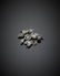 Silver brooch with irregular diamonds and golden pin,