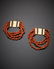 Two four-strand orange coral bead bracelets with gold