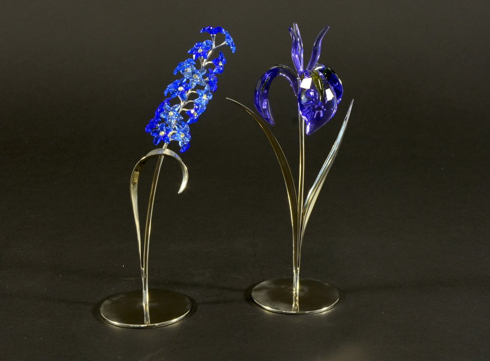 SWAROVSKI, lotto di due fiori con petali in cristallo, (1 of 1)