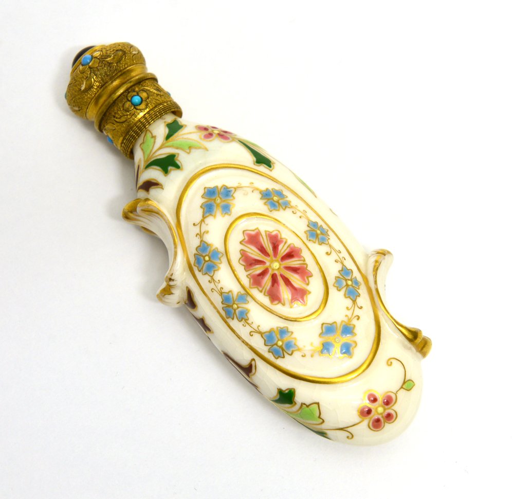 Portaprofumo in ceramica lavorata a rilievo con fiori, (1 of 1)