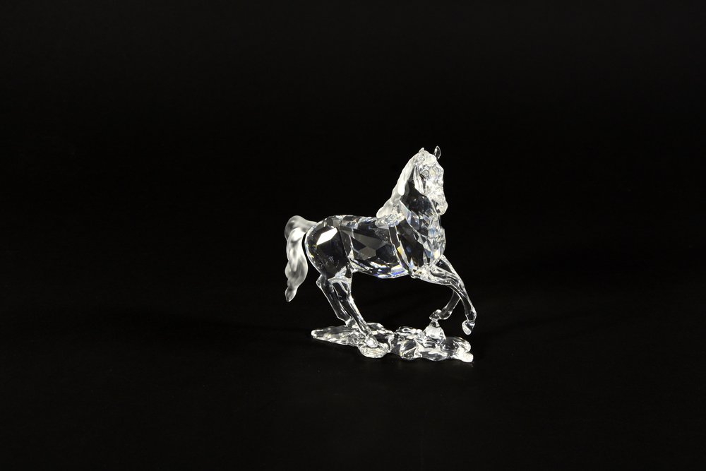 SWAROVSKI, "Cavallo", scultura in cristallo sfaccettato (1 of 1)