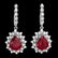 14K WHITE GOLD 1.50CT RUBY 2.00CT DIAMOND EARRINGS