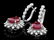14K WHITE GOLD 1.50CT RUBY 2.00CT DIAMOND EARRINGS - 2