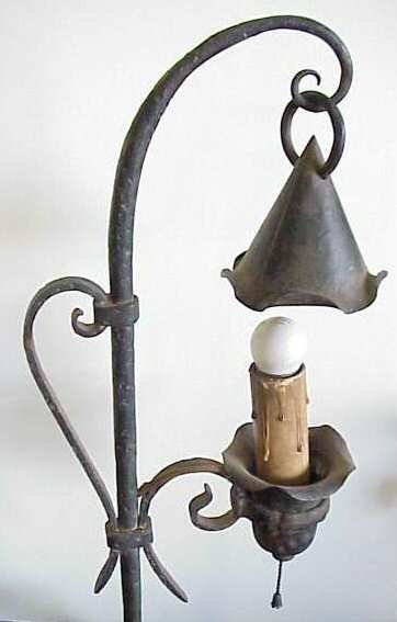 Hand hammered Arts and Crafts table lamp, 21"h - 2