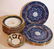 2336: Lot assorted blue & white china: 6 flo blue & gil