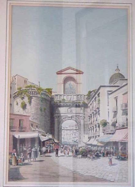 Four European street scenes, watercolor, three s - 2