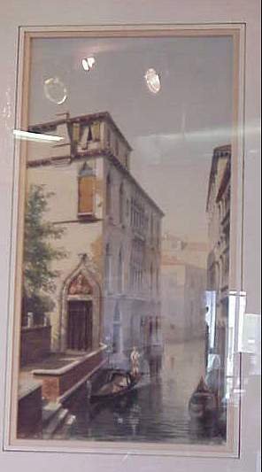 Four European street scenes, watercolor, three s - 6