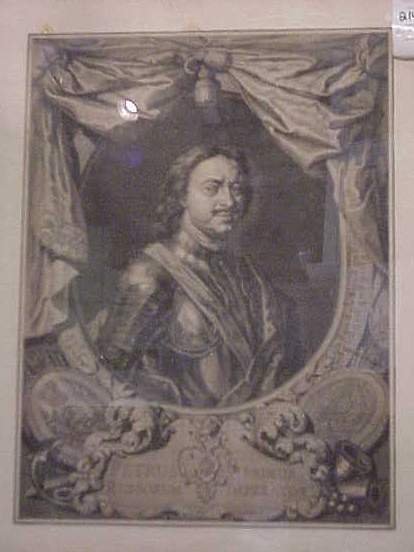 19thc engraving "Peter the Great" (28" x 22 1/2") - 4