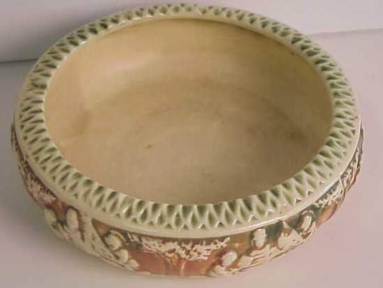 Roseville Donatello bowl, has cobalt blue ink stam - 2