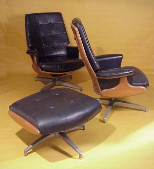 Heywood Wakefield two swivel lounge chairs & one