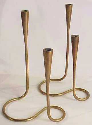 Pr candleholders, made in Denmark, lacquered bra