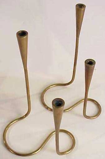Pr candleholders, made in Denmark, lacquered bra - 2