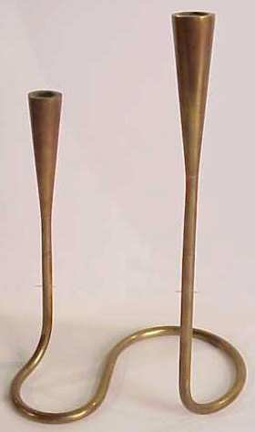 Pr candleholders, made in Denmark, lacquered bra - 3