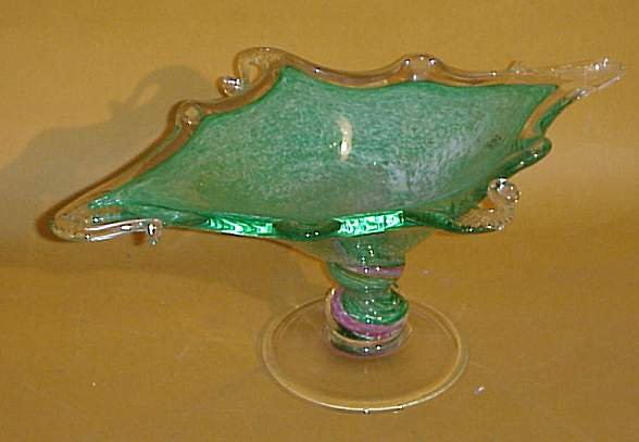Contemporary Italian footed art glass bowl, has - 2