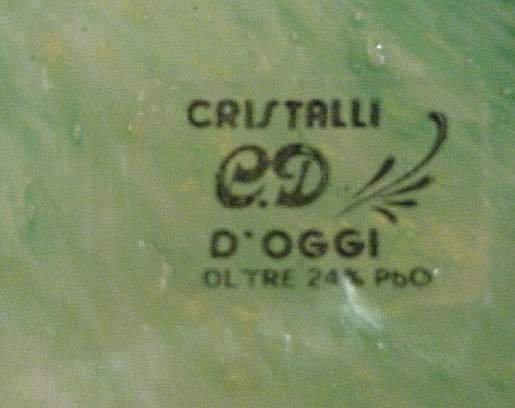 Contemporary Italian footed art glass bowl, has - 3