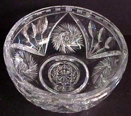 Cut crystal center bowl, 4 1/4"h x 9 1/4"d - 2