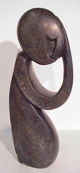 Hardstone figural carving "Just Let Me Think" si