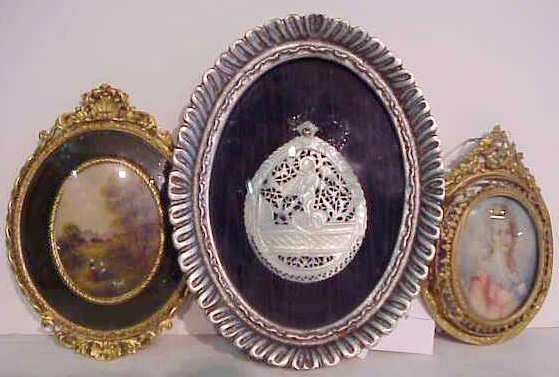 Miniature landscape painting, signed in gilt met