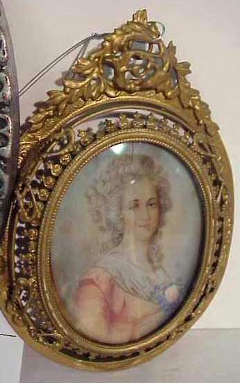 Miniature landscape painting, signed in gilt met - 3