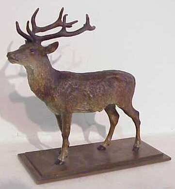 Vienna Bronze Figure of a Deer, polychome over c