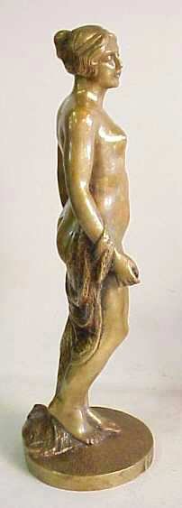 "Phryne" bronze standing nude, titled on base, u - 2