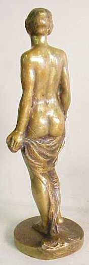 "Phryne" bronze standing nude, titled on base, u - 3