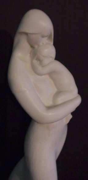 Lladro modernistic mother and child, 19 1/2"h - 3