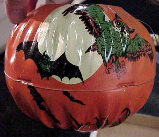 Vintage Halloween lot,tin jack-o-lantern,witches - 3