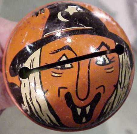 Vintage Halloween lot,tin jack-o-lantern,witches - 8