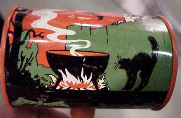 Vintage Halloween lot,tin jack-o-lantern,witches - 9